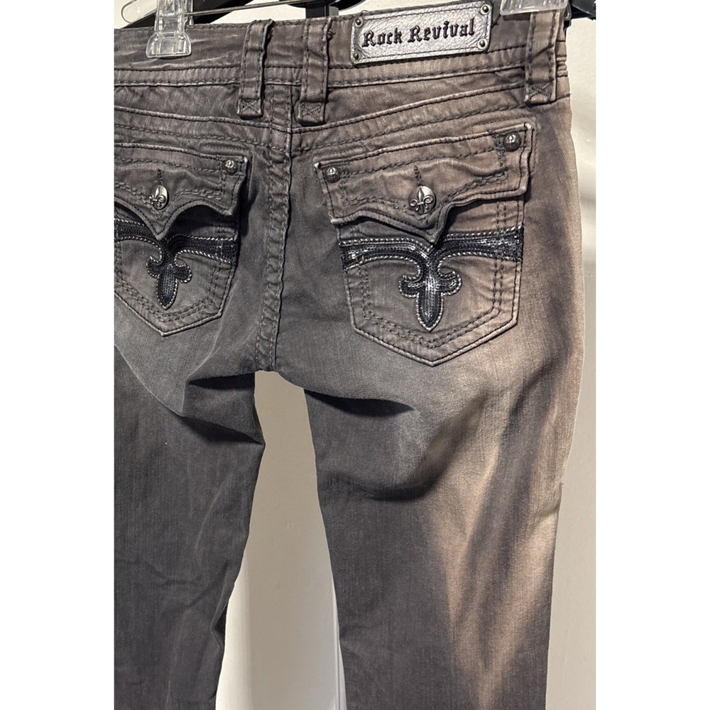 Rock Revival Celine Skinny faded charole Size 29 Stretch Silver Bling Selvage - Picture 4 of 11